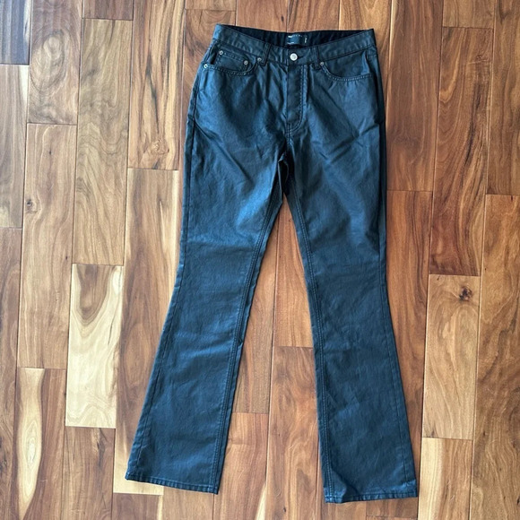 ASOS Tall Black Coated Denim Bootcut Jeans size 28/36 Tall - Picture 1 of 5